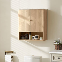 Kozy - Bathroom Wall Cabinet with Adjustable Shelf - Oak