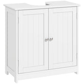 Kozy Under Sink Bathroom Cabinet, Freestanding Under Sink Cabinet with 2 Doors and Adjustable Shelf for Basin without or with Pedestal, White