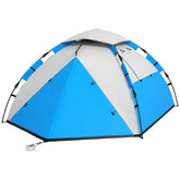 Outsunny Family Camping Tent for 3-4 Persons, 2000mm Waterproof, Easy Carry Bag, Quick Pitch, Blue | Aosom UK