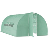 Kozy Large Polytunnel Walk In Greenhouse, Plant Gardening Tunnel Green House with Metal Hinged Door, Galvanised Steel Frame & Mesh Windows, Green (3 x 6 m)