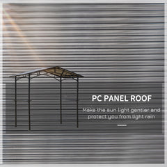 Kozy 8ft x 5ft Outdoor BBQ Protective Gazebo Tent Aluminium Steel Frame w/ 2 Shelves Hardtop Roof Canopy Ground Stakes Safe Cooking