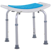 Kozy Shower Chair, Adjustable Height Shower Stool with Aluminium Frame and Non-Slip Feet, Bathtub Stool Seat for Elderly Disabled Handicap, Blue