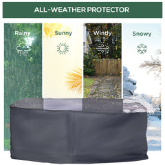 Kozy Garden Furniture Cover, Waterproof Windproof 420D Heavy Duty Oxford Fabric Rattan Furniture Cover, Rectangular Outdoor Table Chair Set Cover, 235 x 135 x 94cm