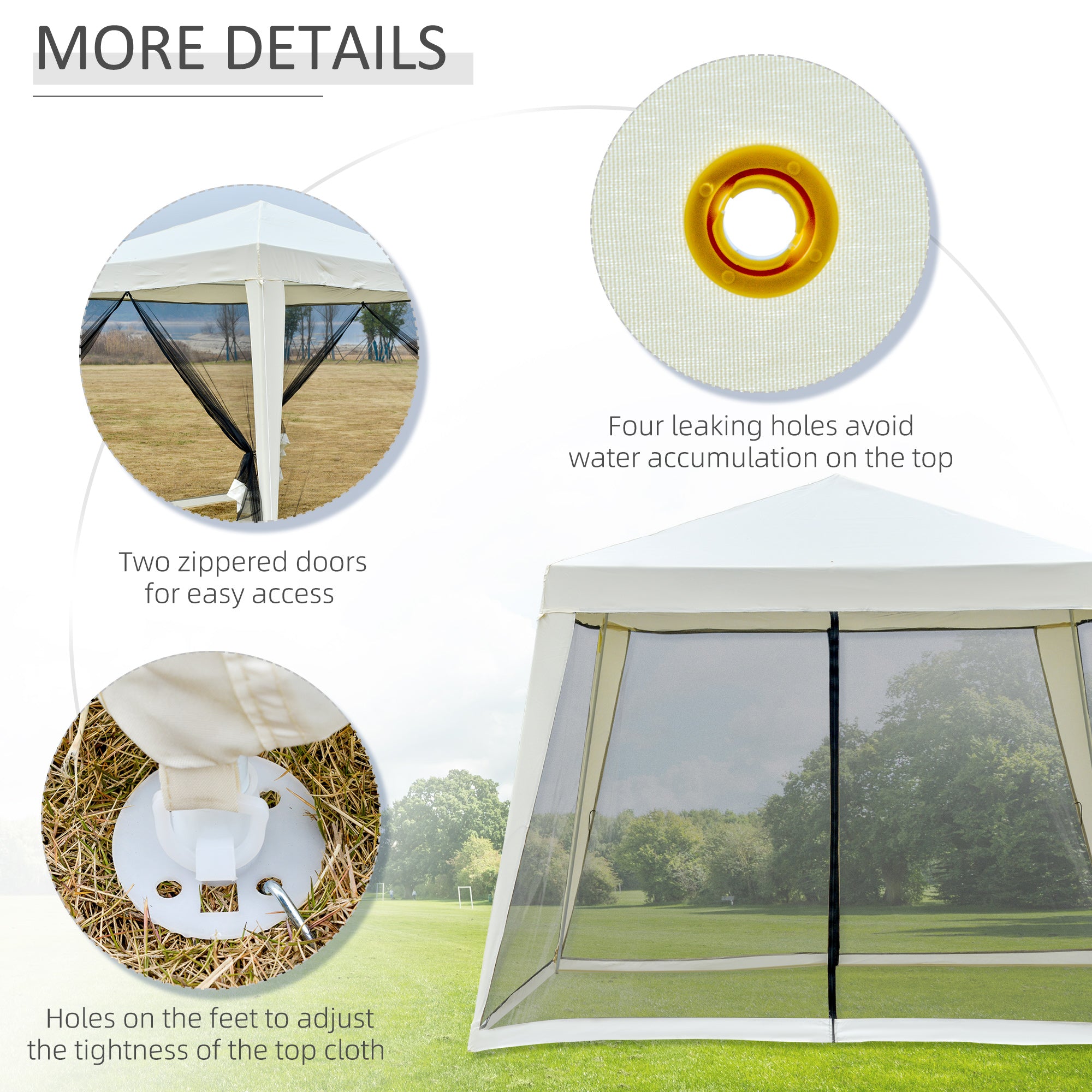 Outsunny 3x3m Outdoor Gazebo Tent W/Mesh Screen Walls