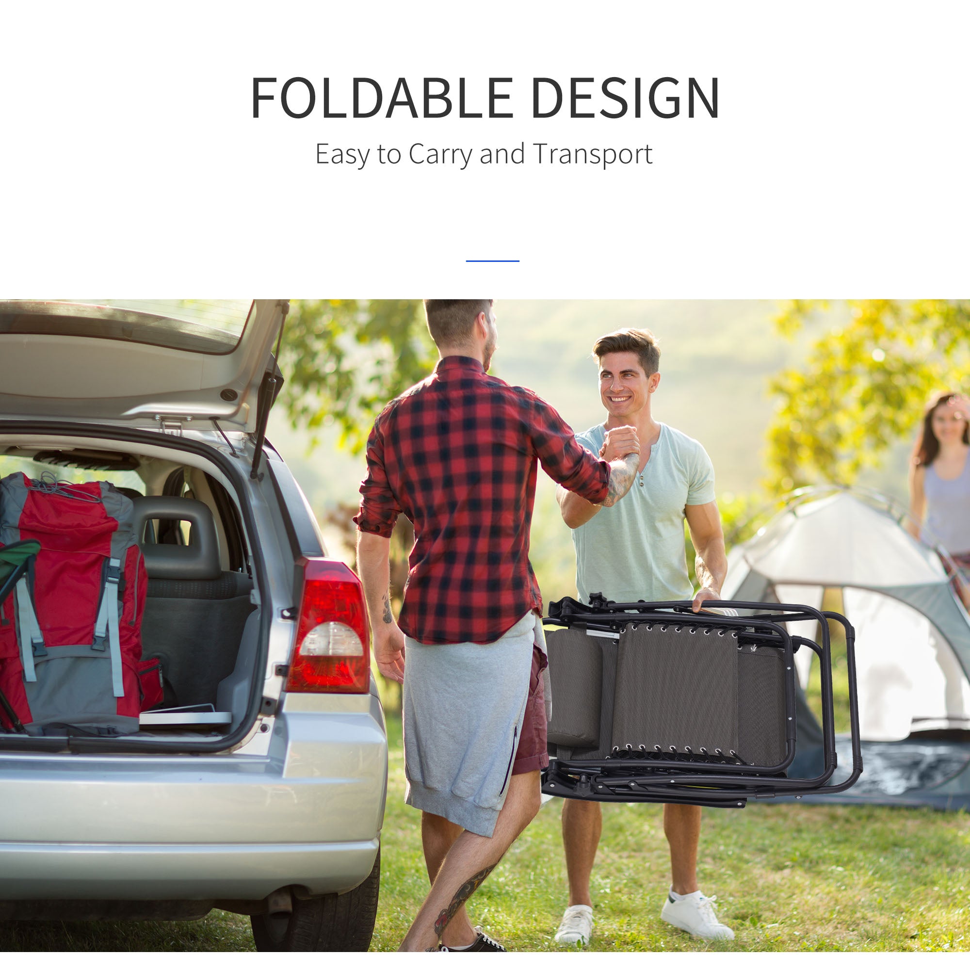 Kozy - Zero Gravity Chair Set of 2, Metal Frame Texteline Armchair Outdoor Folding and Reclining Sun Lounger with Head Pillow for Patio Decking Gardens Camping, Grey