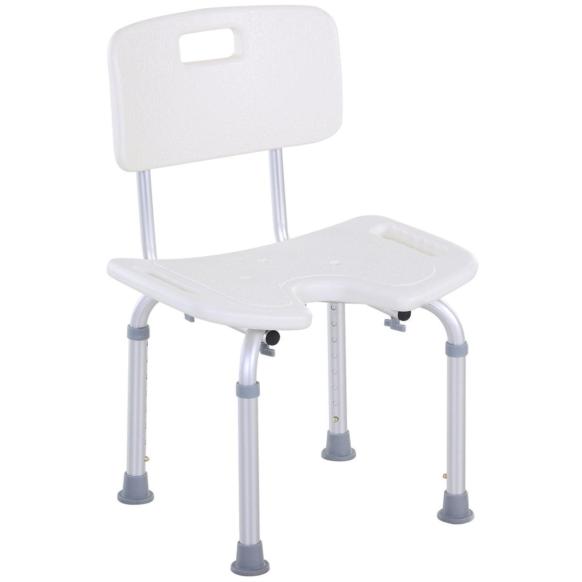 Kozy 8-Level Height Adjustable Bath Stool Spa Shower Chair Aluminum w/ Non-Slip Feet, Handle for the Pregnant, Old, Injured
