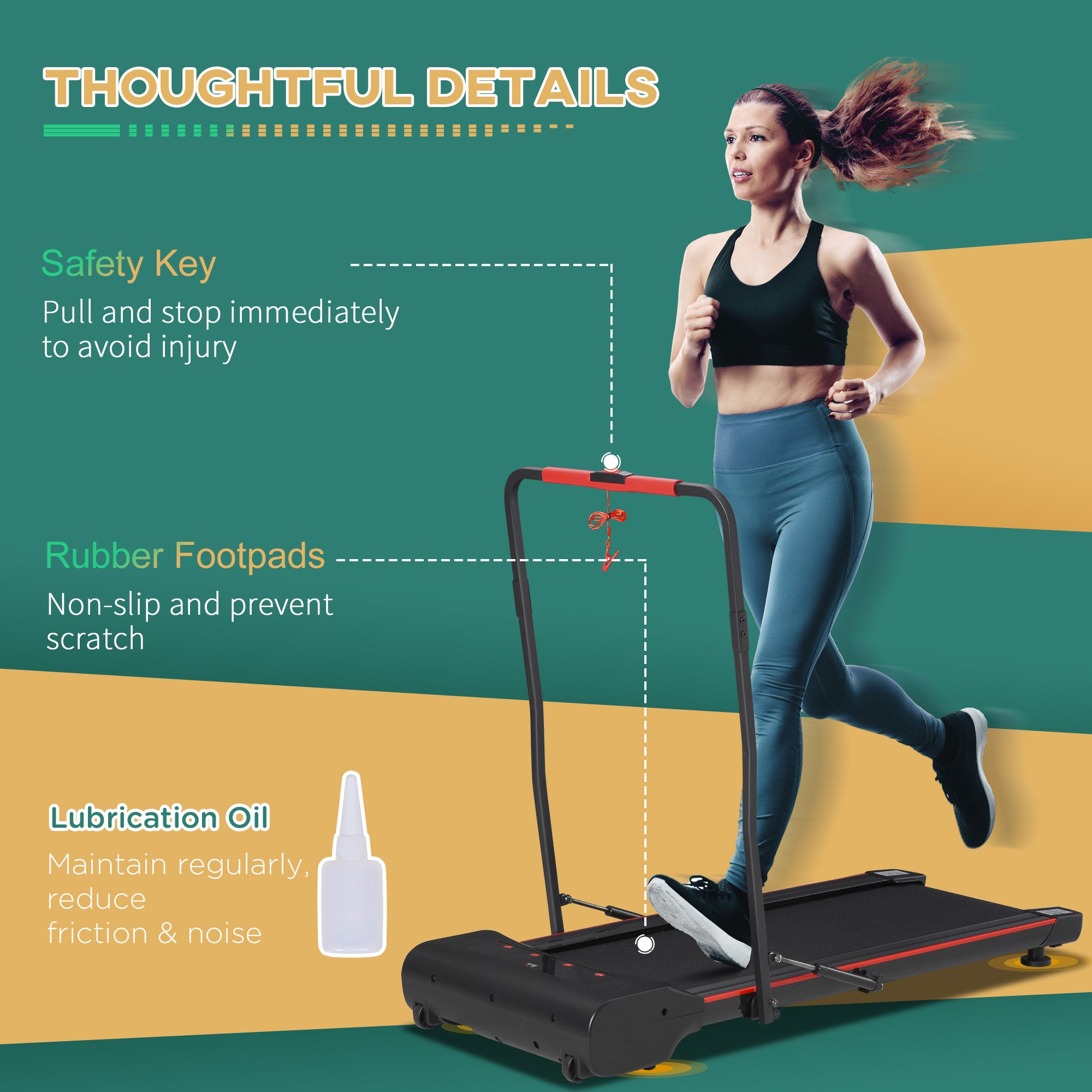 Kozy Foldable Walking Machine Treadmill 1-6km/h with LED Display & Remote Control Exercise Fitness for Home Office