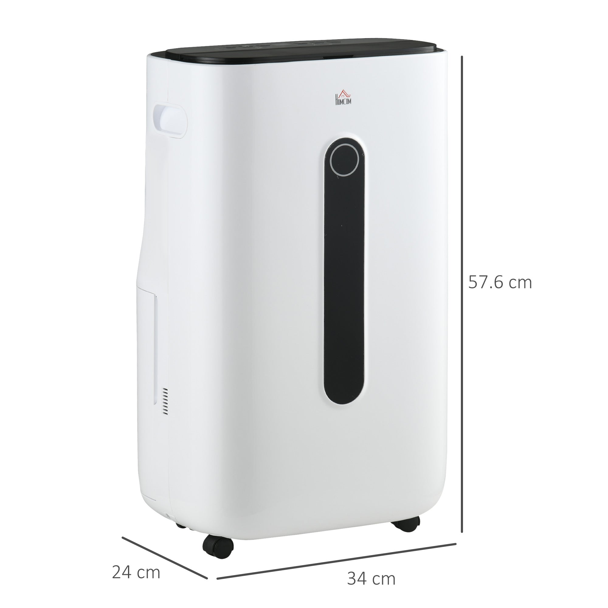 HOMCOM 6500mL Portable Dehumidifier with Air Purifier Filter, 24H Timer, 4 Modes, 22L/Day, for Home Laundry Basement