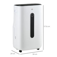 HOMCOM 6500mL Portable Dehumidifier with Air Purifier Filter, 24H Timer, 4 Modes, 22L/Day, for Home Laundry Basement