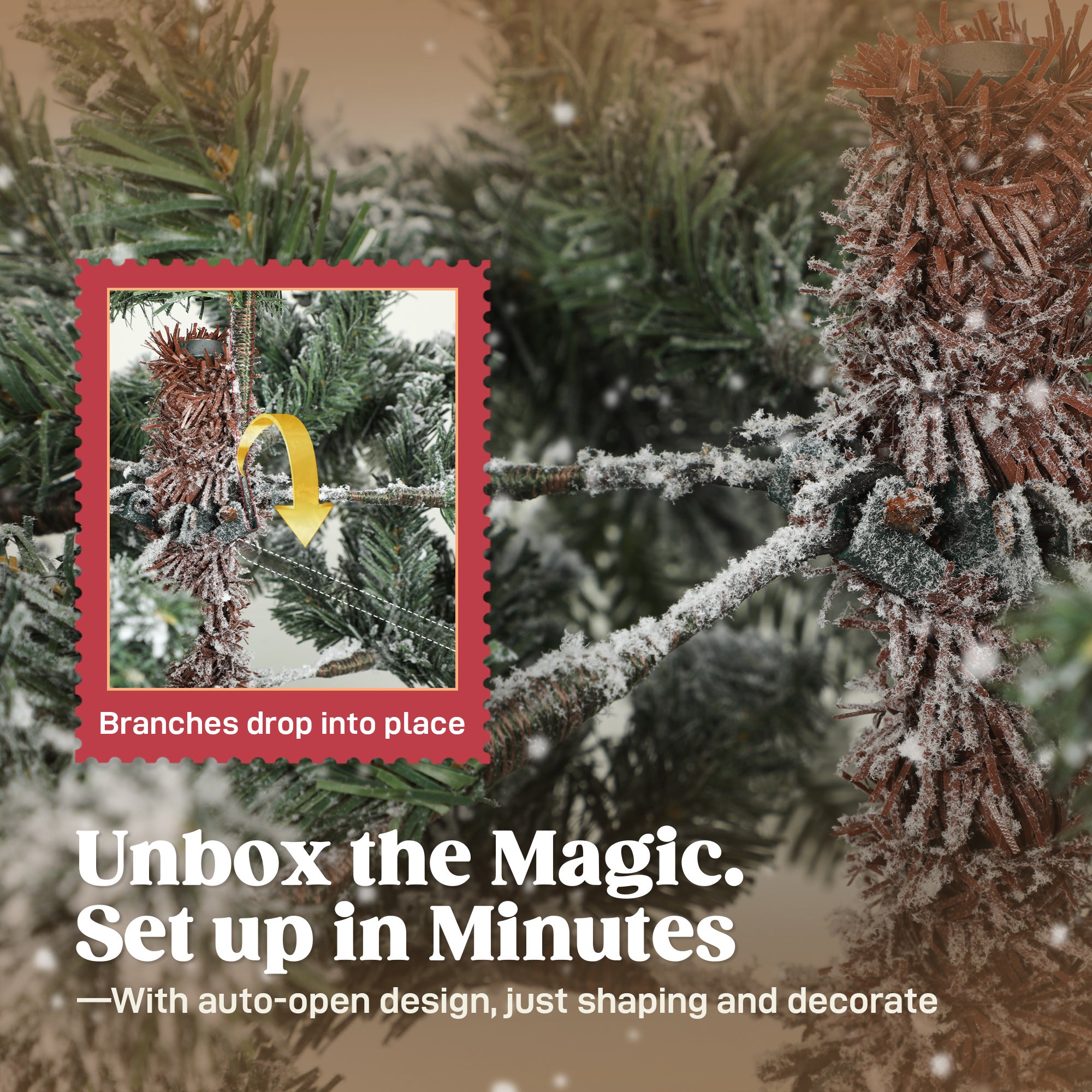 Kozy - 5ft Super Flocked Christmas Tree - Green/White