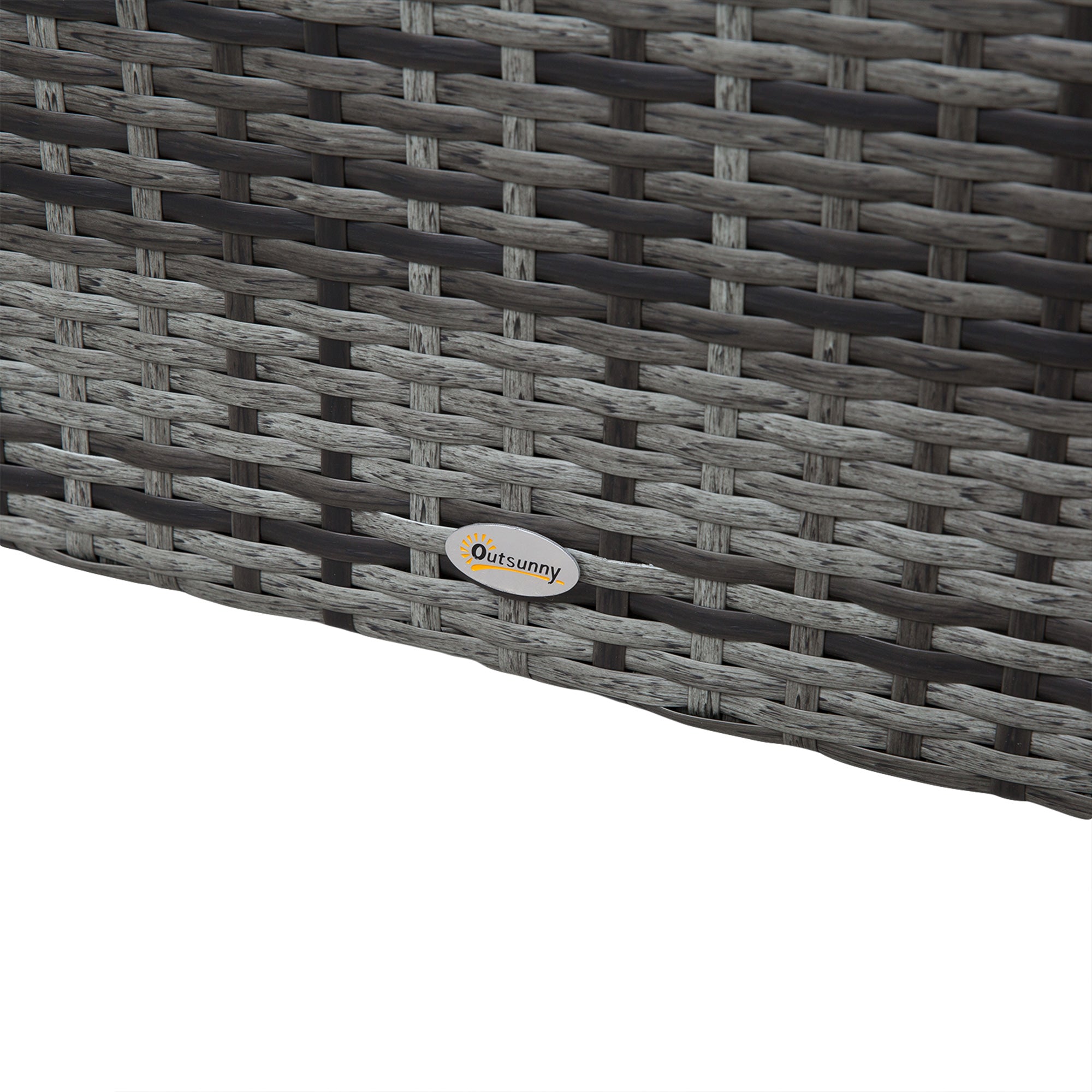 Kozy 4 Pcs Rattan Wicker Garden Furniture Patio Sofa Storage & Table Set w/ 2 Drawers Coffee Table,Great Cushioned 4 Seats Corner Sofa - Grey