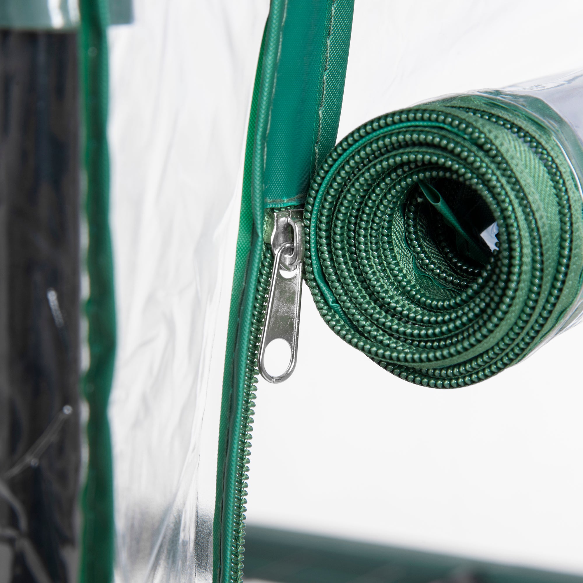 Kozy 5 Tier Mini Greenhouse, Small Walk-in Greenhouse with Reinforced Plastic Cover, Garden Grow House with Roll Up Door and Shelves, 69 x 49 x 193cm, Green