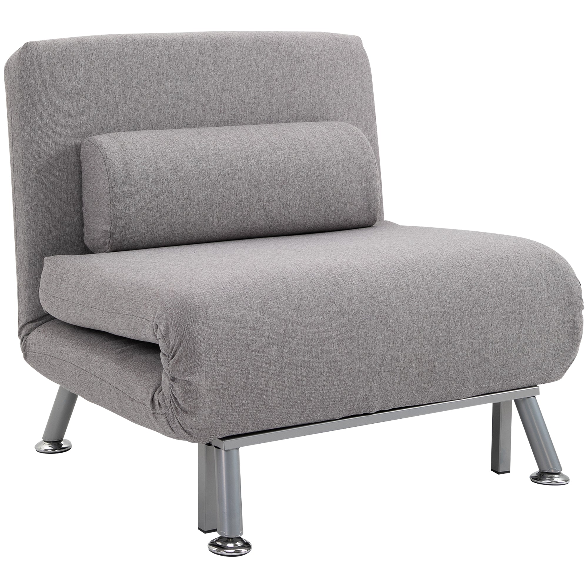 Kozy Adjustable Back Futon Sofa Chair - Grey