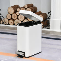 HOMCOM 5L Rectangular Compact Bin Steel Body Removable Bucket Quiet