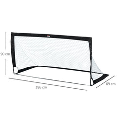 HOMCOM Steel Frame Weather Resistant Football Goal Sports Black | Aosom UK