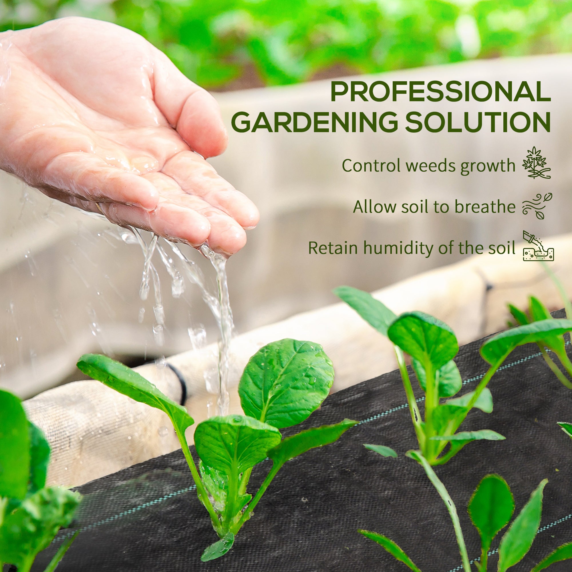 Kozy - 2m x 100m Heavy Duty Weed Control Membrane, Weed Membrane for Landscaping Driveway Gravel Artificial Grass Lawn Underlay, Black