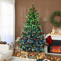Kozy - 7.5ft Carolina Pine Christmas Tree with Colourful DIY Synchronized LED Lights and Remote