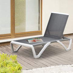 Kozy Aluminium Frame Sun Lounger, with Adjustable Back - Grey