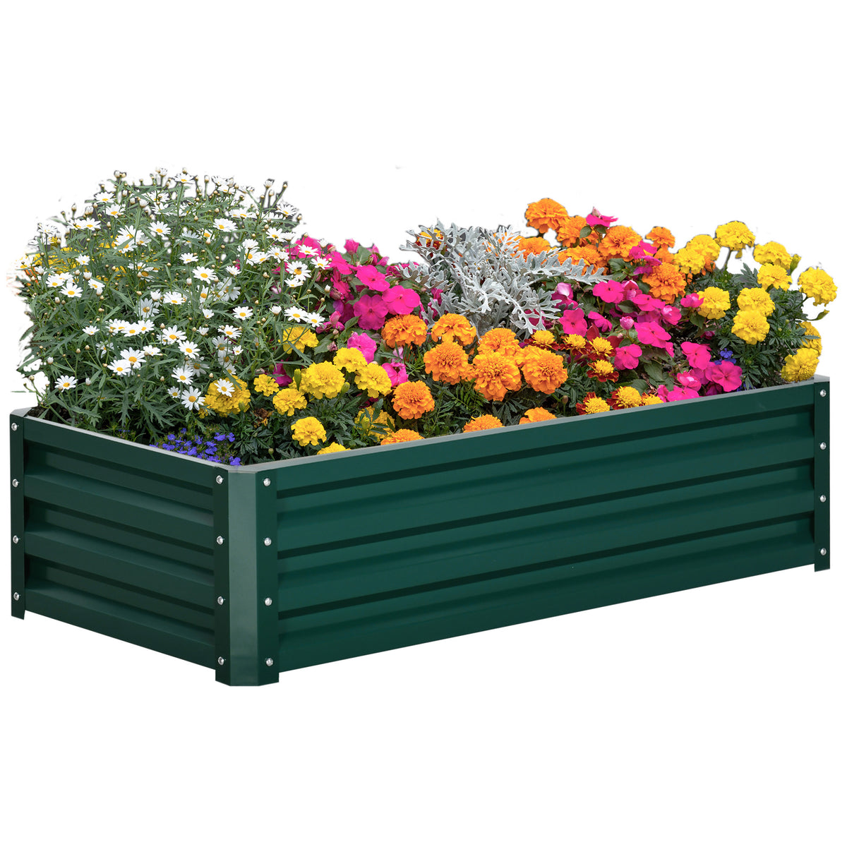 Kozy Raised Beds for Garden, Galvanized Outdoor Planters, for Herbs and Vegetables, Use for Patio, Backyard, Balcony, Green