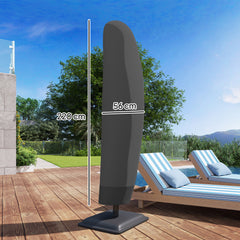 Kozy - Parasol Cover, 600D Oxford Cantilever Umbrella Cover Fit for 2-4m Parasol, Banana Umbrella Protector with Zipper for Outdoor Garden, Patio, Black