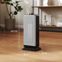 Kozy 2000W Ceramic Electric Heater with Fan, Oscillation - Black