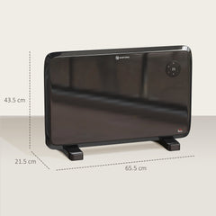 Kozy - 1.2kW Freestand/On-Wall Electric Convector Heater, with Adjustable Thermostat - Black