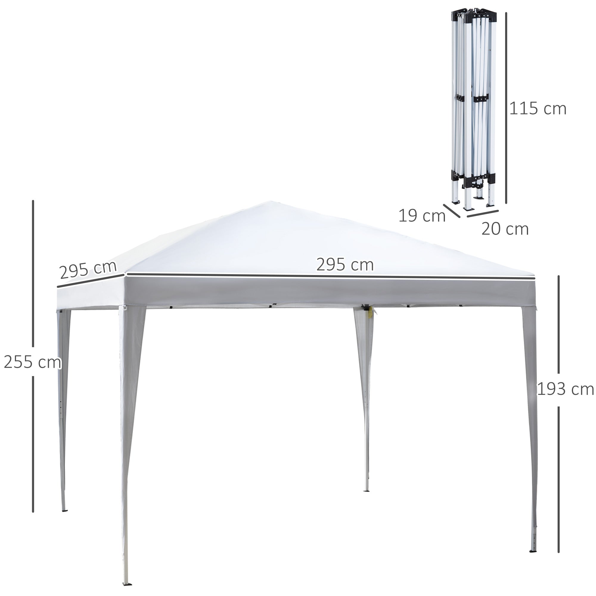 Outsunny 3 x 3 meter Garden Heavy Duty Pop Up Gazebo Marquee Party Tent Folding Wedding Canopy