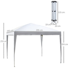 Outsunny 3 x 3 meter Garden Heavy Duty Pop Up Gazebo Marquee Party Tent Folding Wedding Canopy