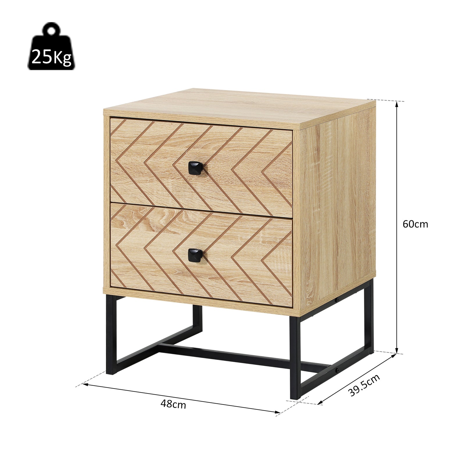 HOMCOM Unique Bedside Cabinet, Two