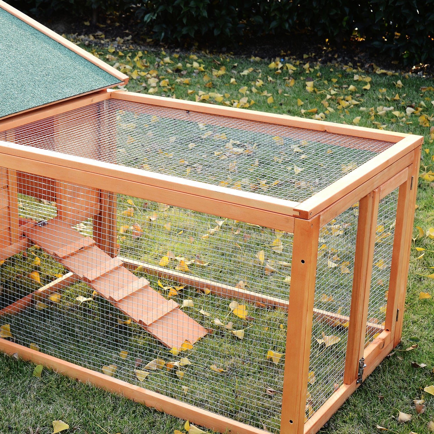 PawHut Wooden Rabbit Hutch and Run Large Guinea Pig Hutch Outdoor Pet Habitat House Bunny Ferret Cage 309 x 79 x 86 cm