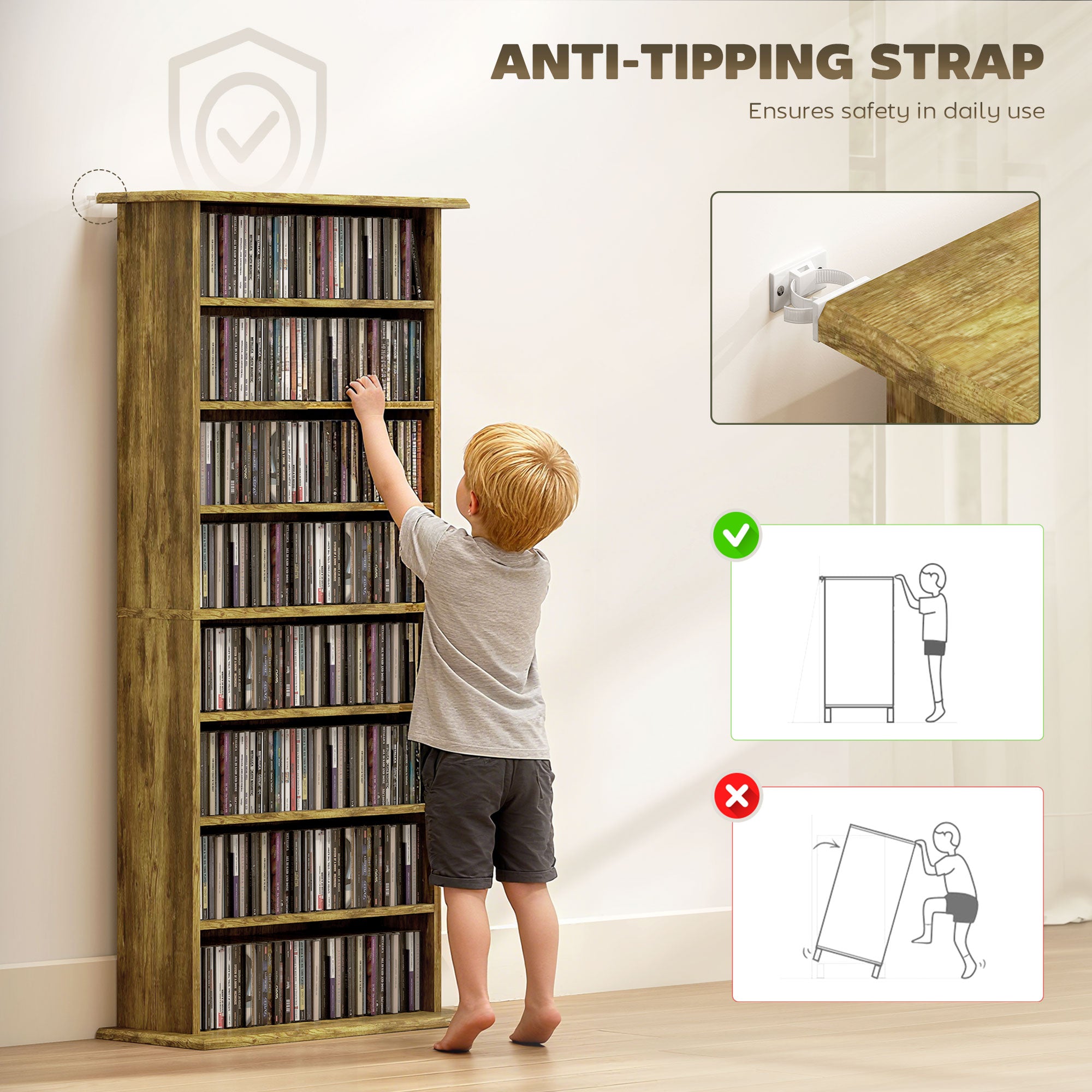 Kozy 360 CD Storage Unit - Rustic Brown