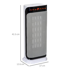 Kozy 2000W Electric Heater, PTC Ceramic Portable Fan Heater with Overheating & Tip-Over Protection, 8H Timer, 45° Oscillating Heater for Home, Office, Study, Bedroom