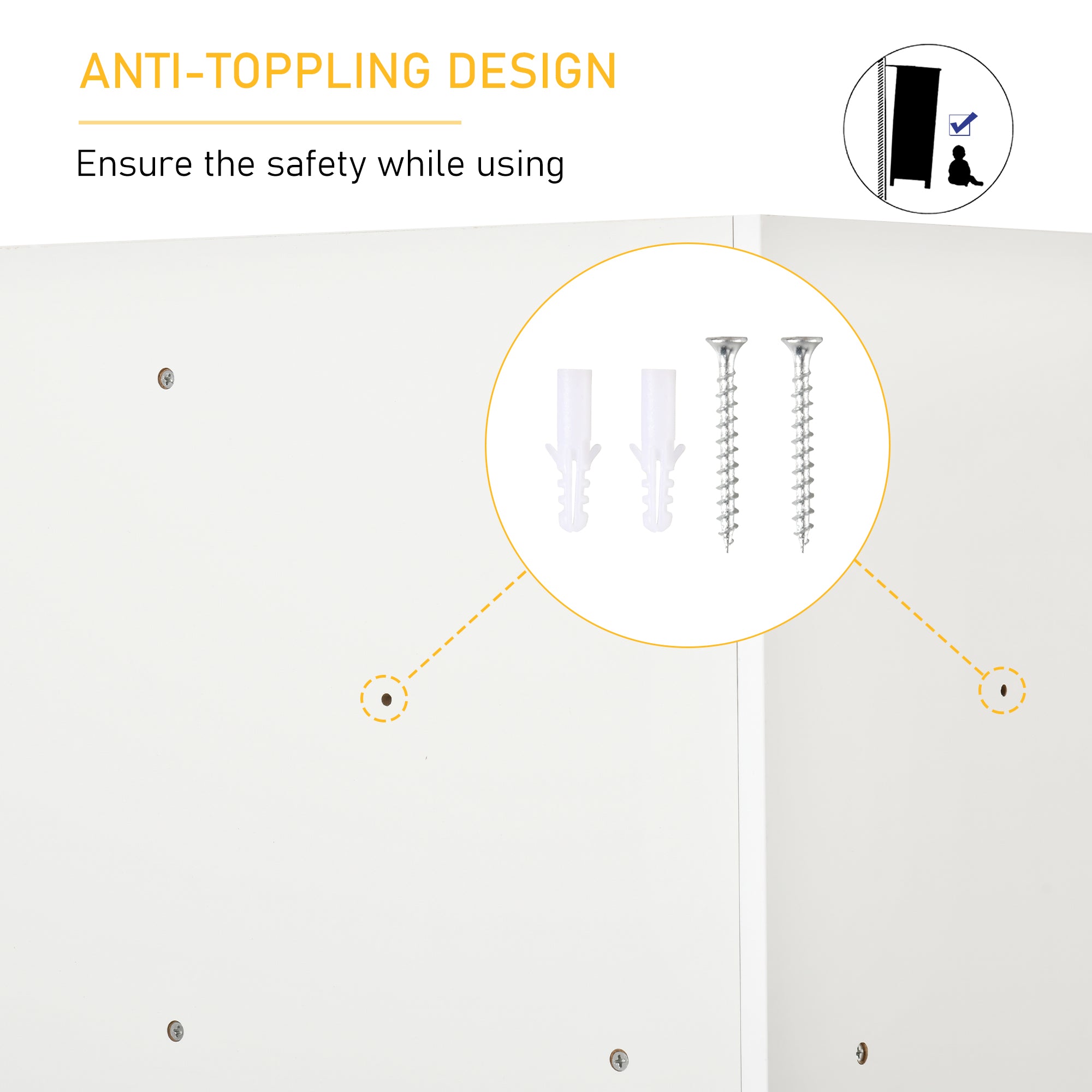 Kozy Kids Bookcase, 3 Tier Toy Organiser Storage Unit BookShelf with 3 Non-woven Fabric Drawers, Anti-tip Device, for Bedroom, Children's Room, Playroom, Grey