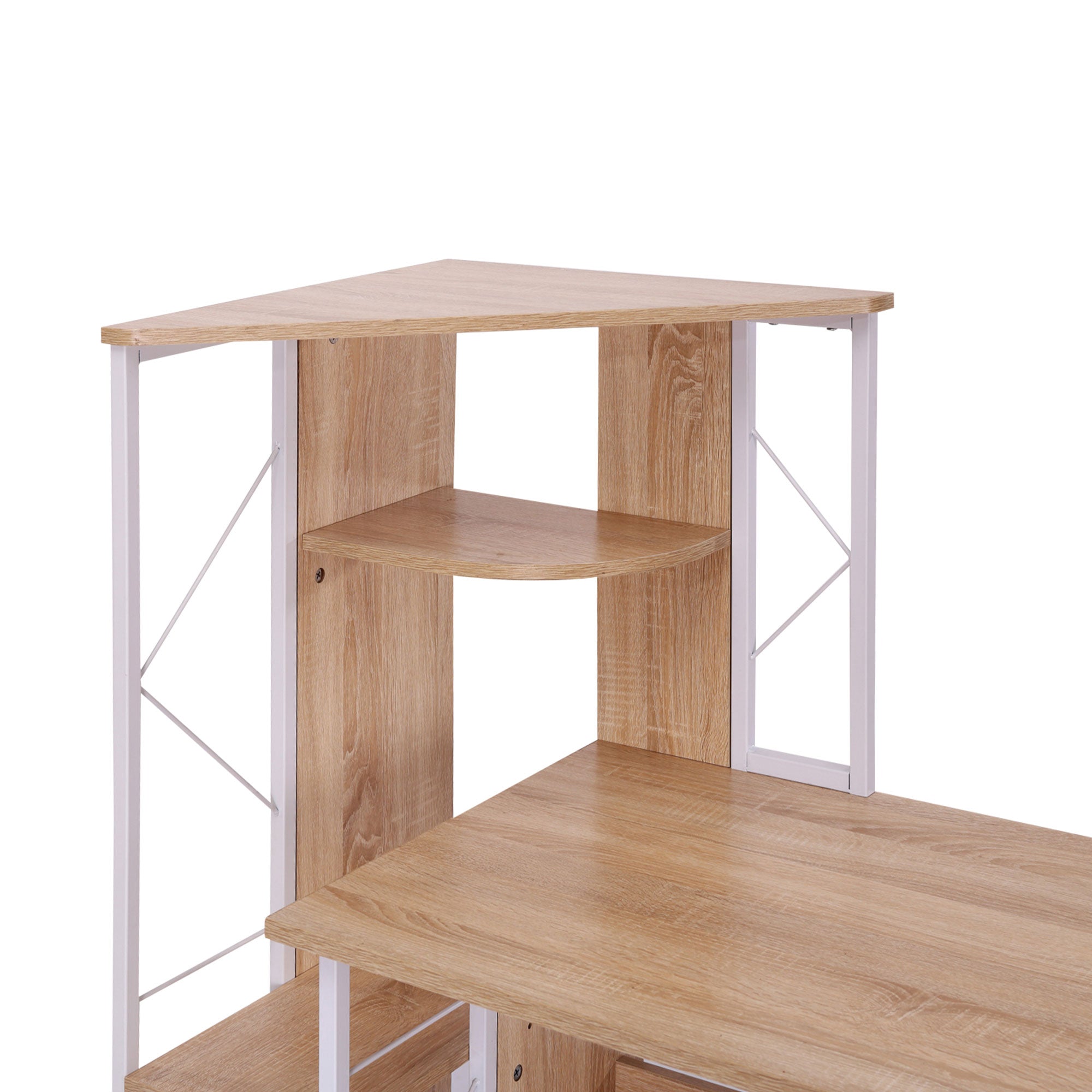 HOMCOM Office Table with Drawers & Shelves, Desk with Shelves, PC Workstation for Home Office, Study Furniture, Wooden | Aosom UK