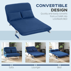 Kozy Two-Seater Click-Clack Sofa Bed - Dark Blue