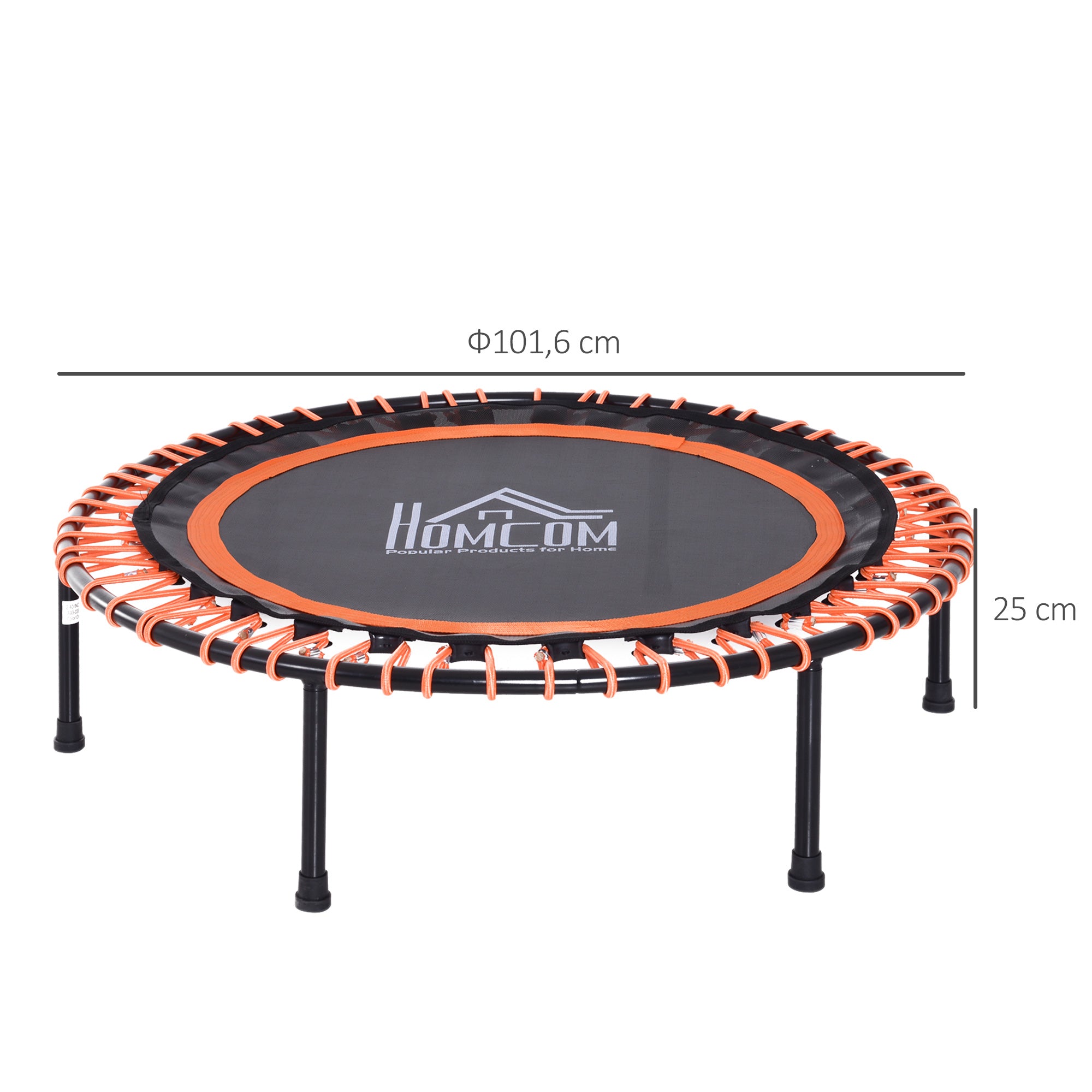 HOMCOM Mini Round Trampoline Aerobic Exercise Bungee Rebounder Jumper