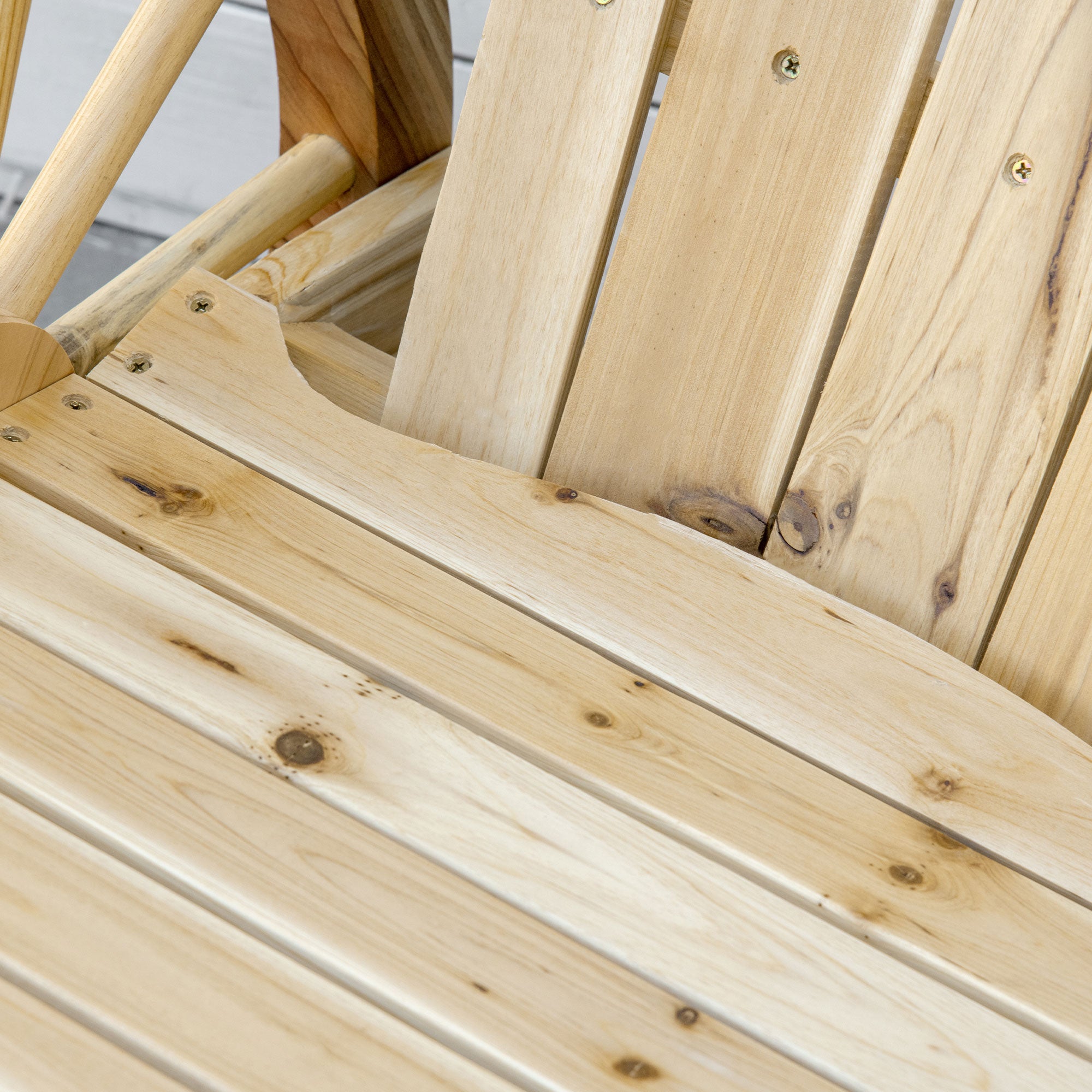 Kozy Wooden Adirondack Rocking Chair Reclining Armchair Outdoor Garden Furniture Patio Porch Rocker - Natural