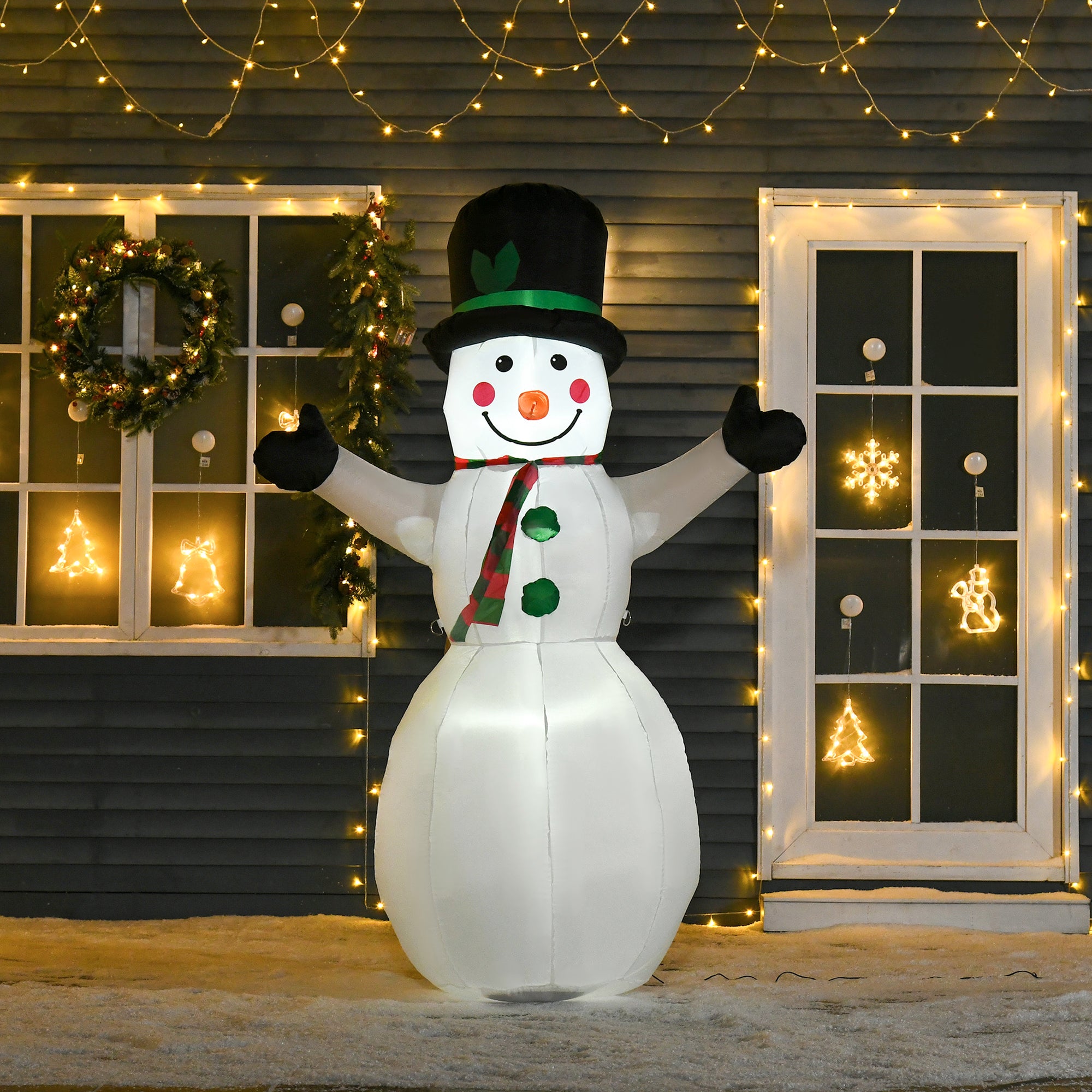 Kozy 6.5ft Inflatable Snowman LED Christmas Xmas Air Blown Holiday Decoration Outdoor Garden Decor