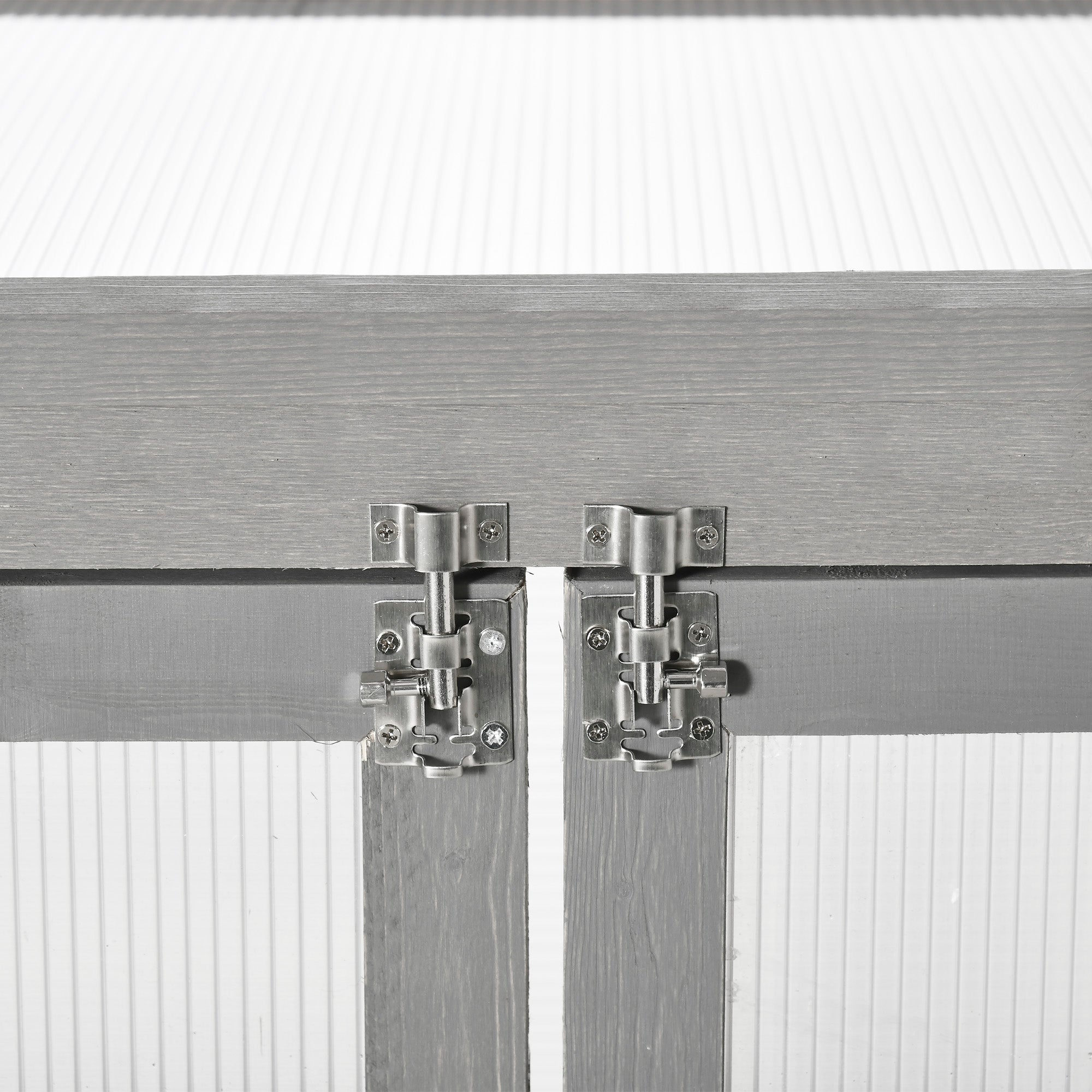 Kozy 3-tier Wood Greenhouse Garden Polycarbonate Cold Frame Balcony Grow House w/ Storage Shelf for Plants, Flowers, Dark Grey