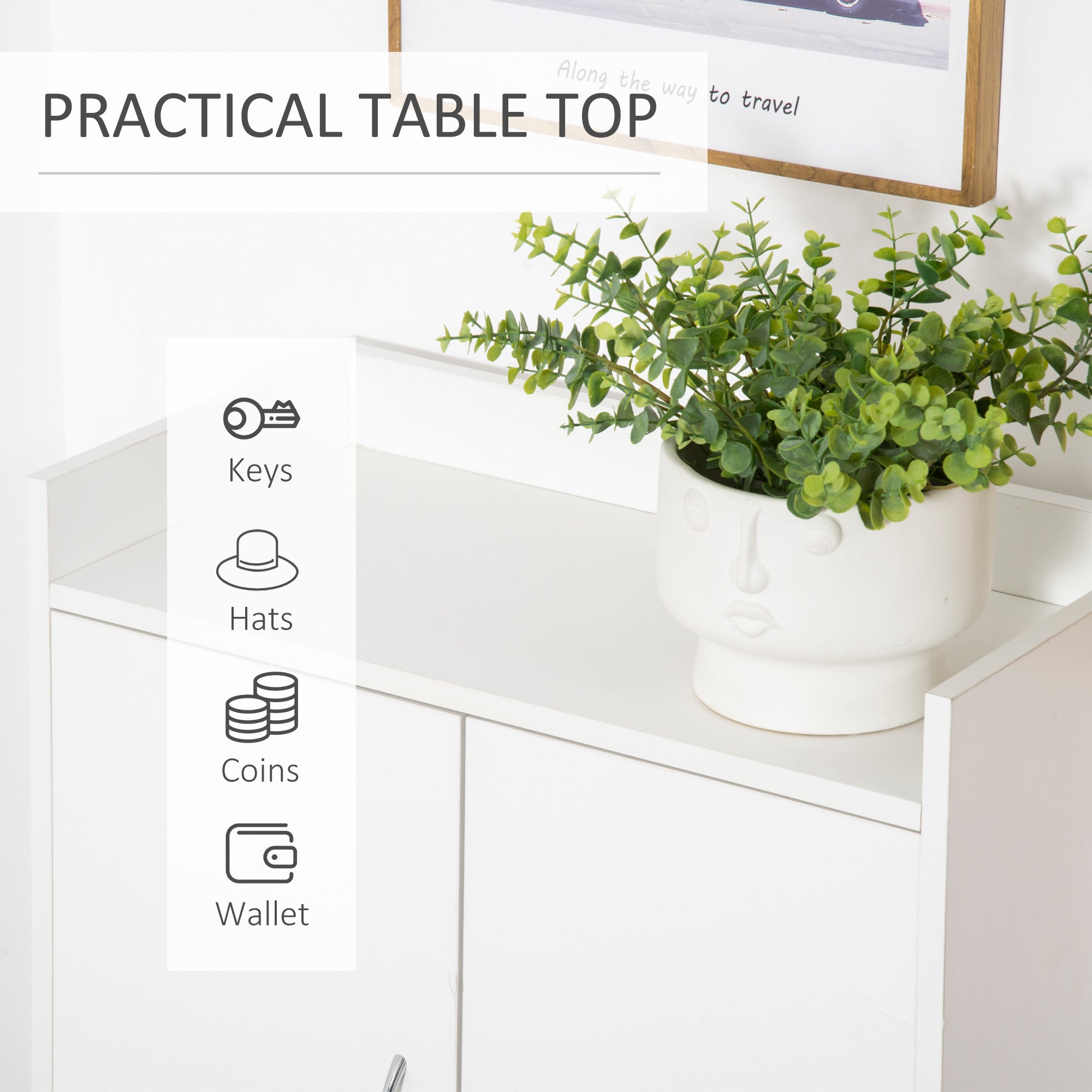 Kozy Modern Shoe Cabinet Storage Organizer with Doors and Shelves for Hallway & Entryway, 60L x 30W x 92Hcm, White