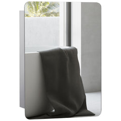 Kozy Bathroom Storage Cabinet w/Sliding Mirror Door, Wall Mounted Bathroom Cabinet with 3 Shelves, Stainless Steel Frame, 46W x 66H cm