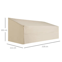 Outsunny Furniture Cover for 3 Seat Sofa, 600D Oxford Cloth, Large Patio Protector, Waterproof, Beige, 218x111x63