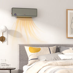Kozy - Wall Downflow Heater 2 Heat and Fan 1000W/2000W, Electric Space Heater with Timer Remote Oscillating, for Bedroom Home Office, Grey