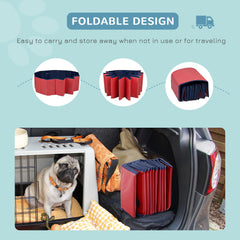 Pawhut Durable Pet Swimming Pool, 160x30cm, Foldable PVC Design, Easy Storage, Red/Dark Blue for Dogs