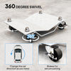 Two-Piece Car Wheel Dolly with Swivel Casters, Non-Slip Plates, Capacity