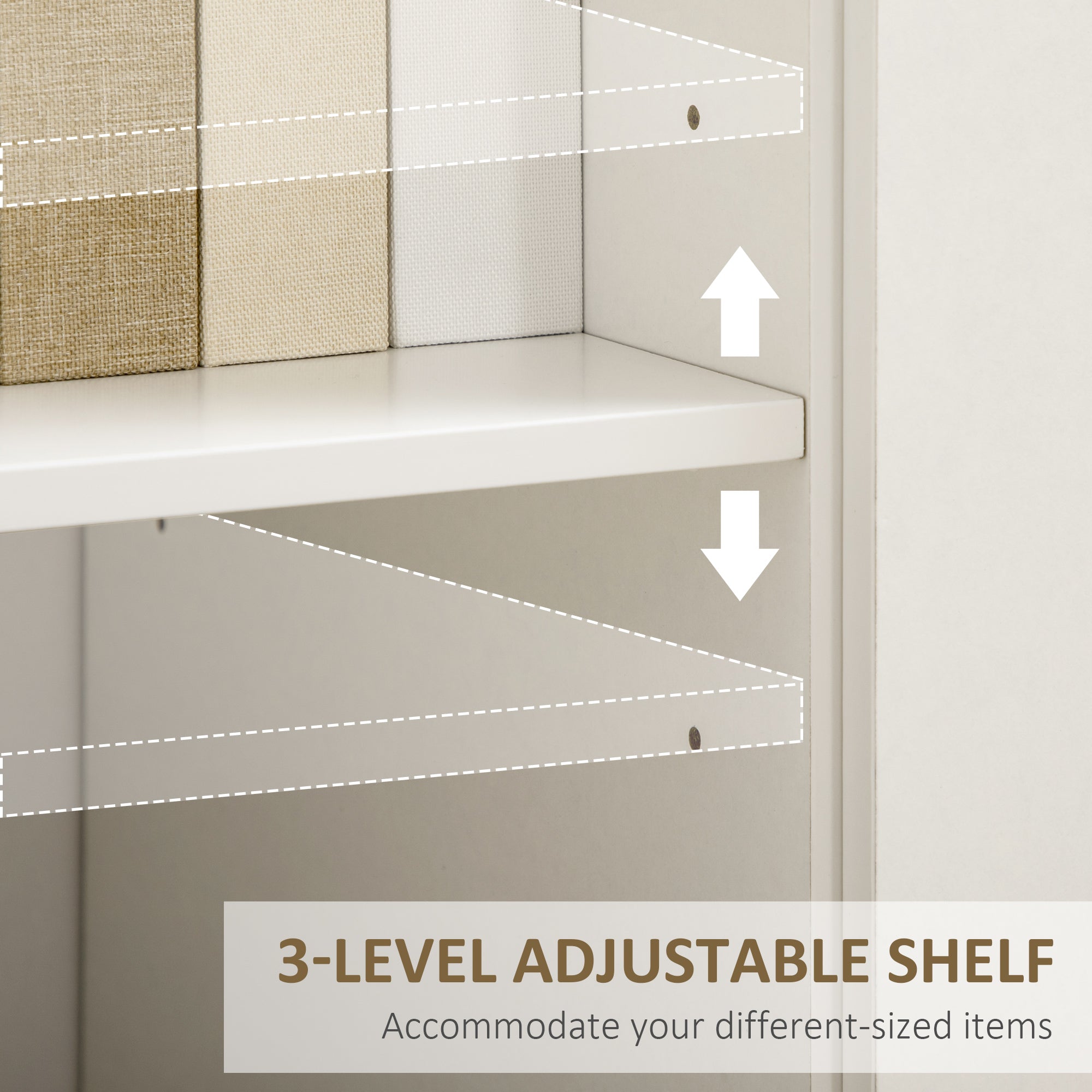 Kozy Modern Sideboard Storage Cabinet, Free Standing Accent Cupboard with Drawer, 2 Doors for Bedroom, Living Room, Hallway, White