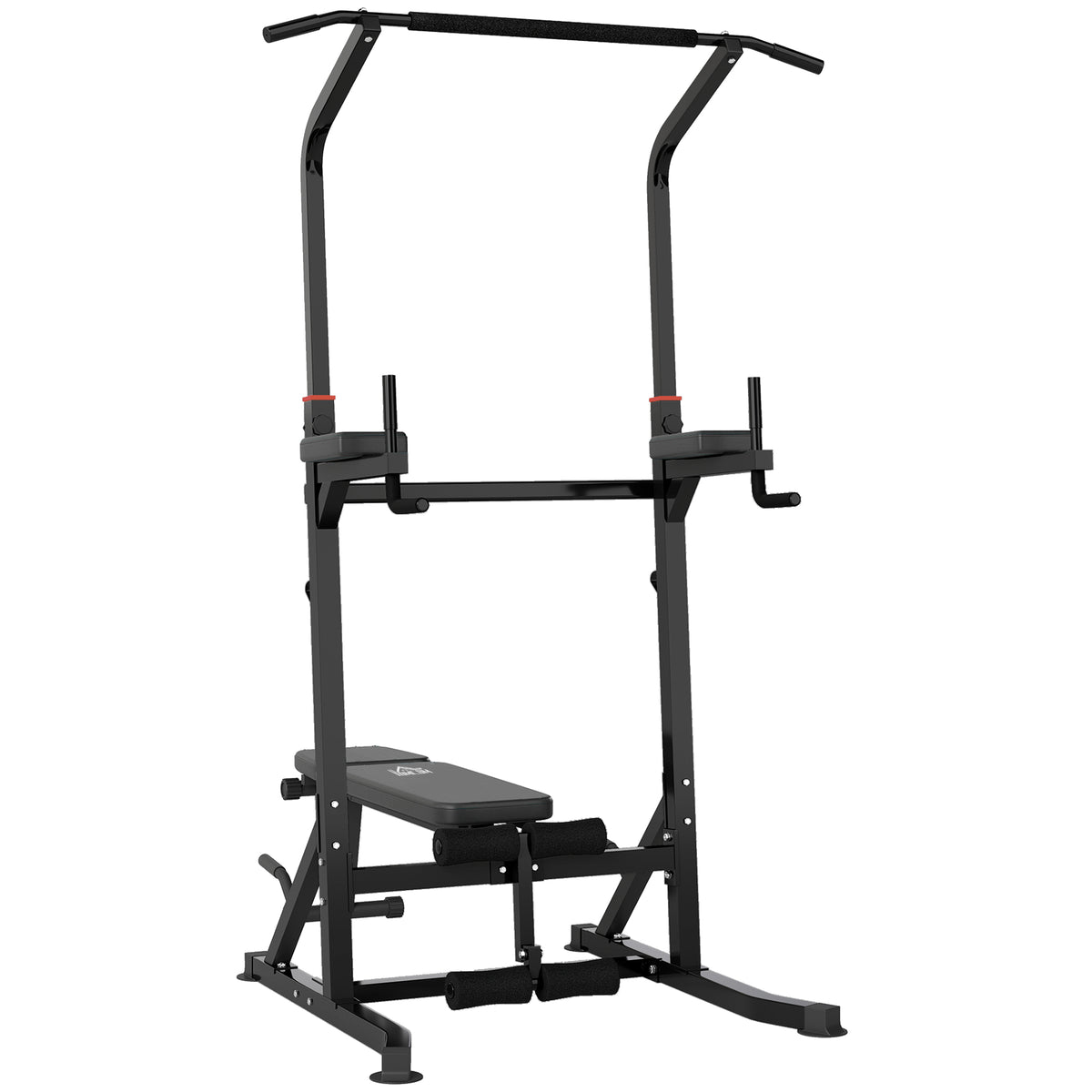 Kozy Pull Up Station with Adjustable Weight Bench, Dip Station and Barbell Rack, Multi-Function Power Tower Free Standing Pull Up Bar for Home Gym