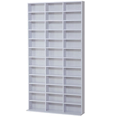 HOMCOM CD / DVD Storage Shelf Storage Unit for 1116 CDs Height-Adjustable Compartments 102 x 24 x 195 cm White