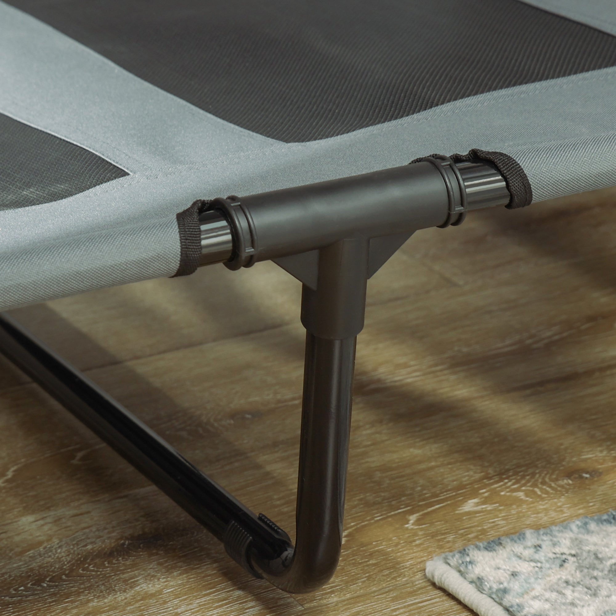 Kozy Raised Dog Bed Waterproof Elevated Pet Cot with Breathable Mesh UV Protection Canopy Grey, for XL Dogs, 122 x 92 x 108cm