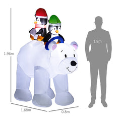 Kozy - 6.4ft Inflatable Polar Bear and Penguin Christmas Inflatable
